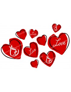 Autocollant décoratif - bougie de neuvaine   - Amour en anglais et en arabe modèle 2