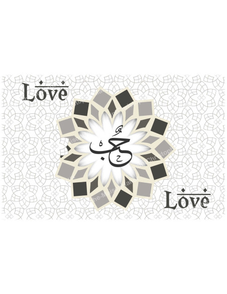 Decoratieve sticker voor noveenkaars - Liefde in het Engels en Arabisch - 3 - Set van 10