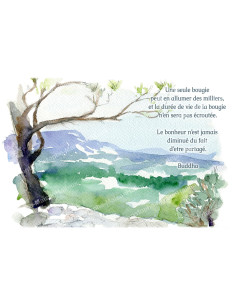 Decoratieve sticker voor noveenkaars - Aquarel met citaat - Set van 10