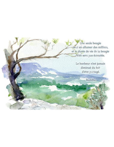 Decoratieve sticker voor noveenkaars - Aquarel met citaat - Set van 10