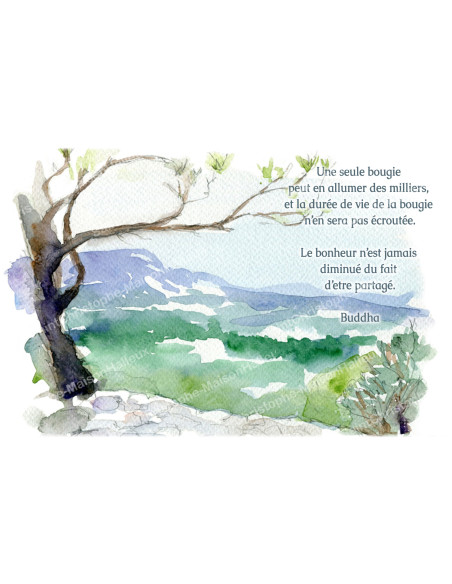 Decoratieve sticker voor noveenkaars - Aquarel met citaat - Set van 10