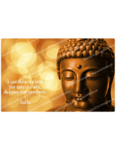 Autocollant décoratif pour bougie de neuvaine - Citation partage Bouddha - Lot de 10