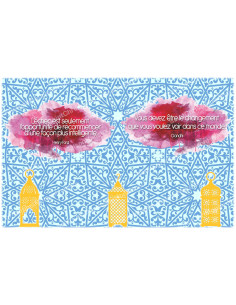 decorative sticker  for  novena candle With citation in French - happiness model 2