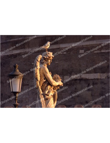 Autocollant décoratif pour bougie de neuvaine - Anges 3 - Lot de 10