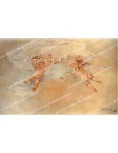 Autocollant décoratif - bougie de neuvaine   -  Anges modèle 6