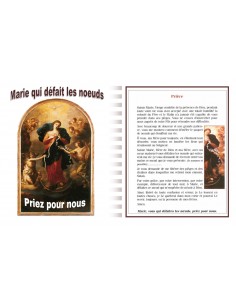 Autocollant bougie de neuvaine avec prière français - Marie qui défait les noeuds - b