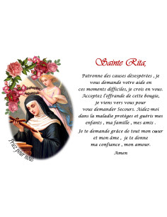 Pegatina para velas de novena con oración - Santa Rita RPN - Lote de 10