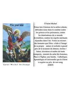 sticker with french  prayer - Saint Michael - 2b