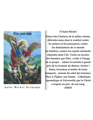 Autocollant pour bougie de neuvaine avec prière - Saint Michel PPN - Lot de 10