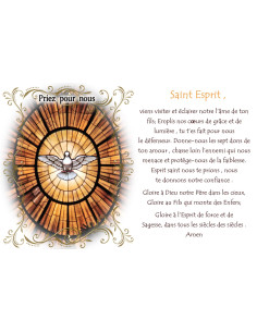 Autocollant pour bougie de neuvaine avec prière - Saint Esprit PPN - Lot de 10