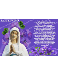 Adesivo per candela votiva con preghiera - Nostra Signora di Banneux - 1 - Confezione da 10