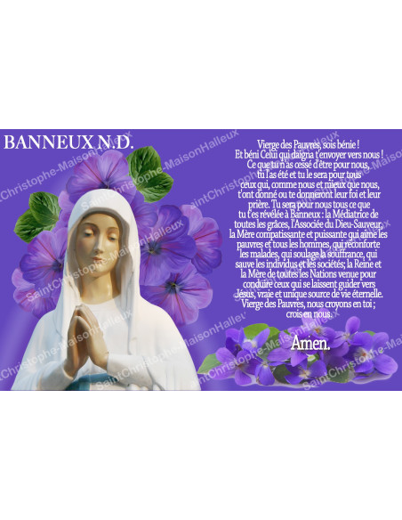 Adesivo per candela votiva con preghiera - Nostra Signora di Banneux - 1 - Confezione da 10