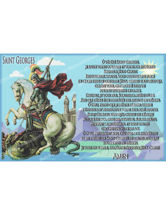 Pegatina para vela de novena con oración - San Jorge - Azul - Lote de 10