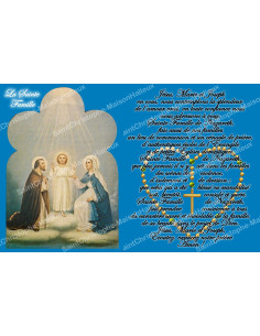 sticker with french  prayer - Holy Family