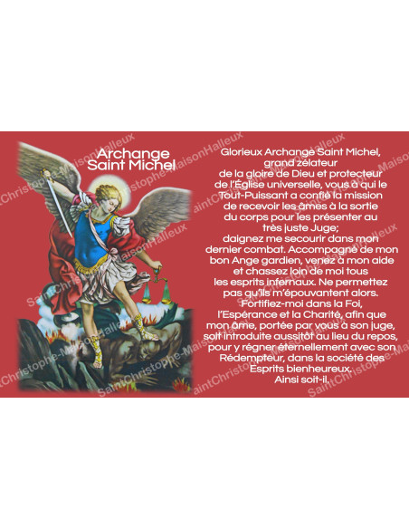Sticker for novena candle with prayer - Saint Michael - Red - Set of 10