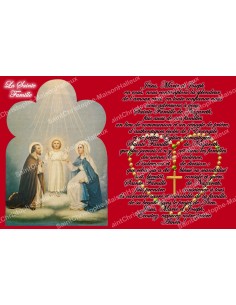 sticker with french  prayer - Holy Family