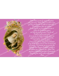 sticker with french  prayer - Saint Rita