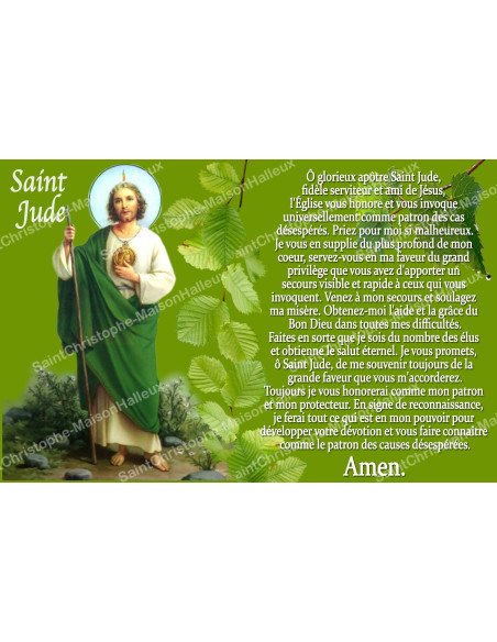 Pegatina para vela de novena con oración - San Judas - Verde - Lote de 10