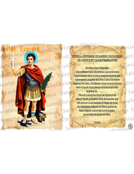 Autocollant bougie de neuvaine avec prière français - Saint Expedit