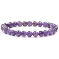 Natuurlijke amethist armband 4 mm, handgemaakt – Paars