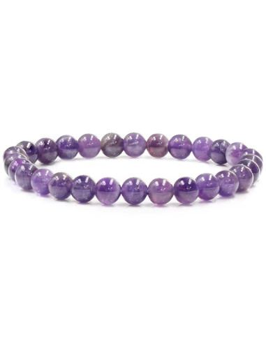 Natuurlijke amethist armband 4 mm, handgemaakt – Paars