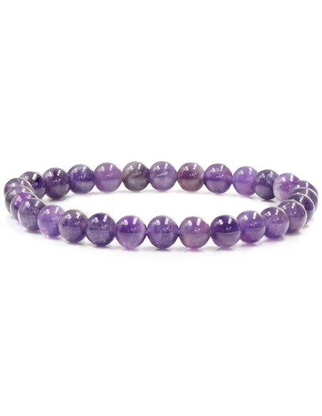 Natuurlijke amethist armband 4 mm, handgemaakt – Paars