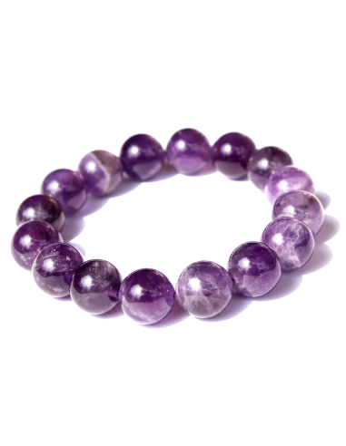 Amethist armband met kralen van 12 mm – Handgemaakt