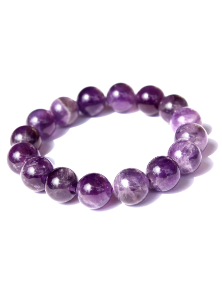 Amethist armband met kralen van 12 mm – Handgemaakt