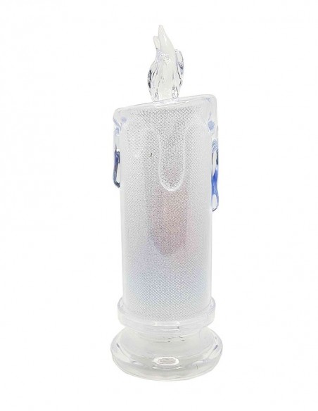 Bougie LED Pailletée Blanc Neige – Durée Longue