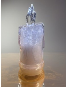 Bougie LED Pailletée Blanc Neige – Durée Longue