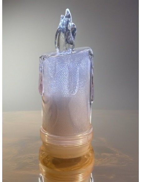 Bougie LED Pailletée Blanc Neige – Durée Longue