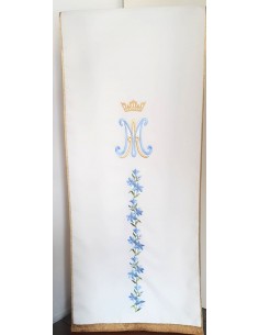 Lesepultvelum – Marianisches Symbol und blaue Blumen