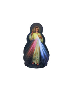 Imán de Cristo Misericordioso en madera – 2,5 x 5 cm
