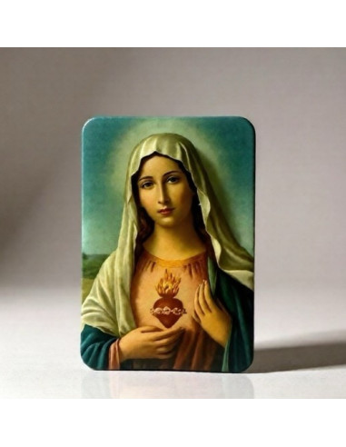 Aimant magnétique Sacré-Cœur de Marie – PVC 4×6 cm