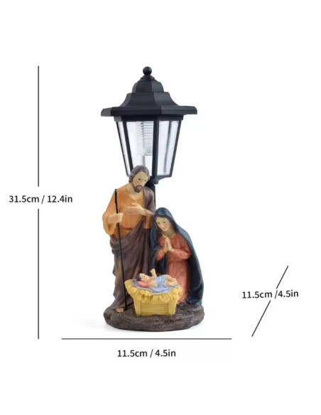 Holy Family Solar Statue – Outdoor Decoration