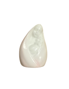 Statue Maria mit Kind – Weiß-rosa Keramik 6 cm
