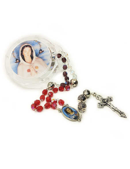 Rozenkrans Rosa Mystica – Halfkristal kralen 6 mm – 40 cm