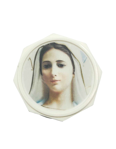 Rosario de vidrio Murano azul con flores amarillas – con caja de almacenamiento