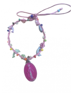 Braided Bracelet Miraculous Medal – Flowers & Dolphins Kids