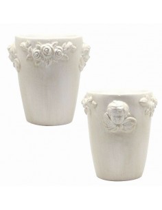 Engel-Topf aus cremefarbener Keramik – elegante Vintage-Deko 10 cm