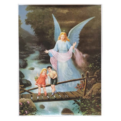 Poster Beschermengel met kinderen – Vinylpapier – 50 × 70 cm
