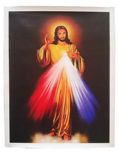 Poster Gesù Misericordioso su tela – 33 x 42,5 cm