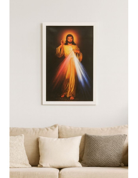 Póster Jesús Misericordioso en lienzo – 33 × 42,5 cm