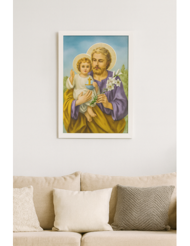 Poster San Giuseppe e Gesù Bambino – Carta vinilica – 50 × 70 cm