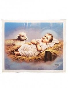Poster Jesuskind mit Lamm – 30 x 23 cm