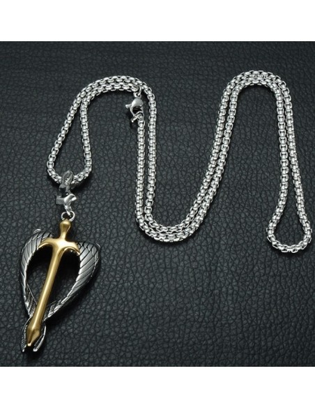 Stainless steel Saint Michael's sword protection pendant