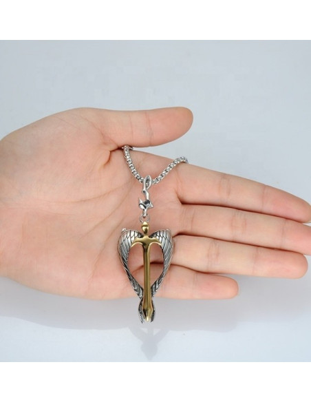 Hanger met het zwaard van Saint Michael, gemaakt van roestvrij staal