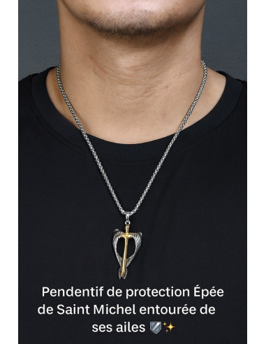 Colgante de la espada de San Miguel de acero inoxidable