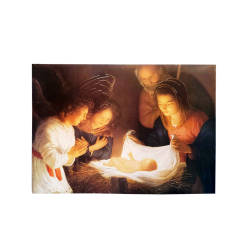 Poster Natività Sacra Famiglia e angeli – Carta lucida – 70 × 50 cm