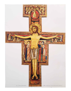 Poster Croix de Saint Damien – 50 x 70 cm – Avec dorures – Saint François d’Assise